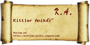 Kittler Anikó névjegykártya